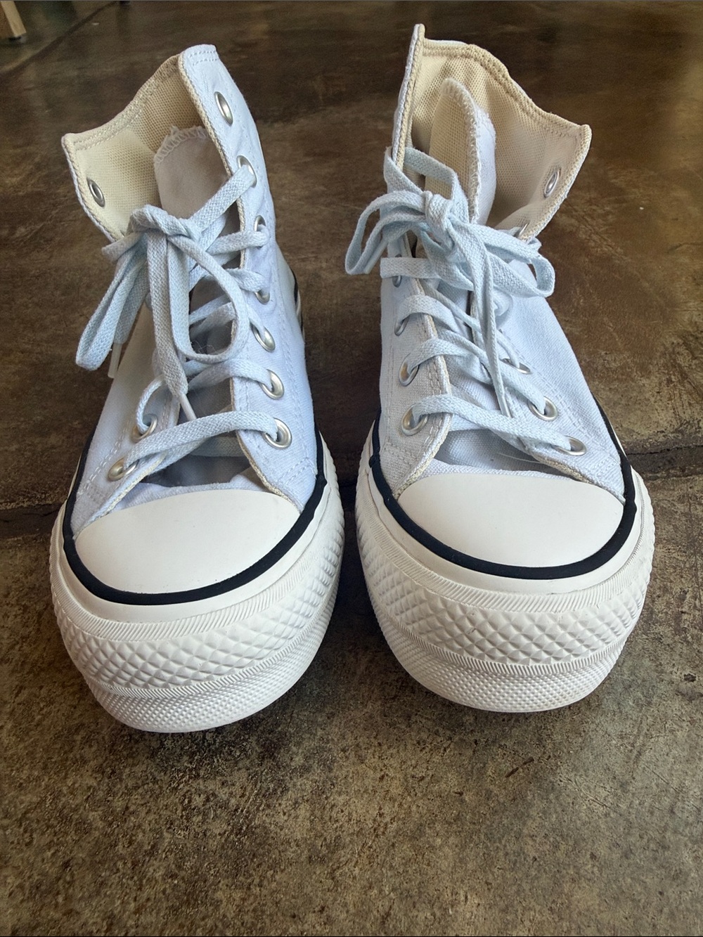 Converse Platform High Top Sneakers - Pale Blue and White - Picture 8 of 9